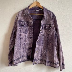 Purple jean jacket~ white wash